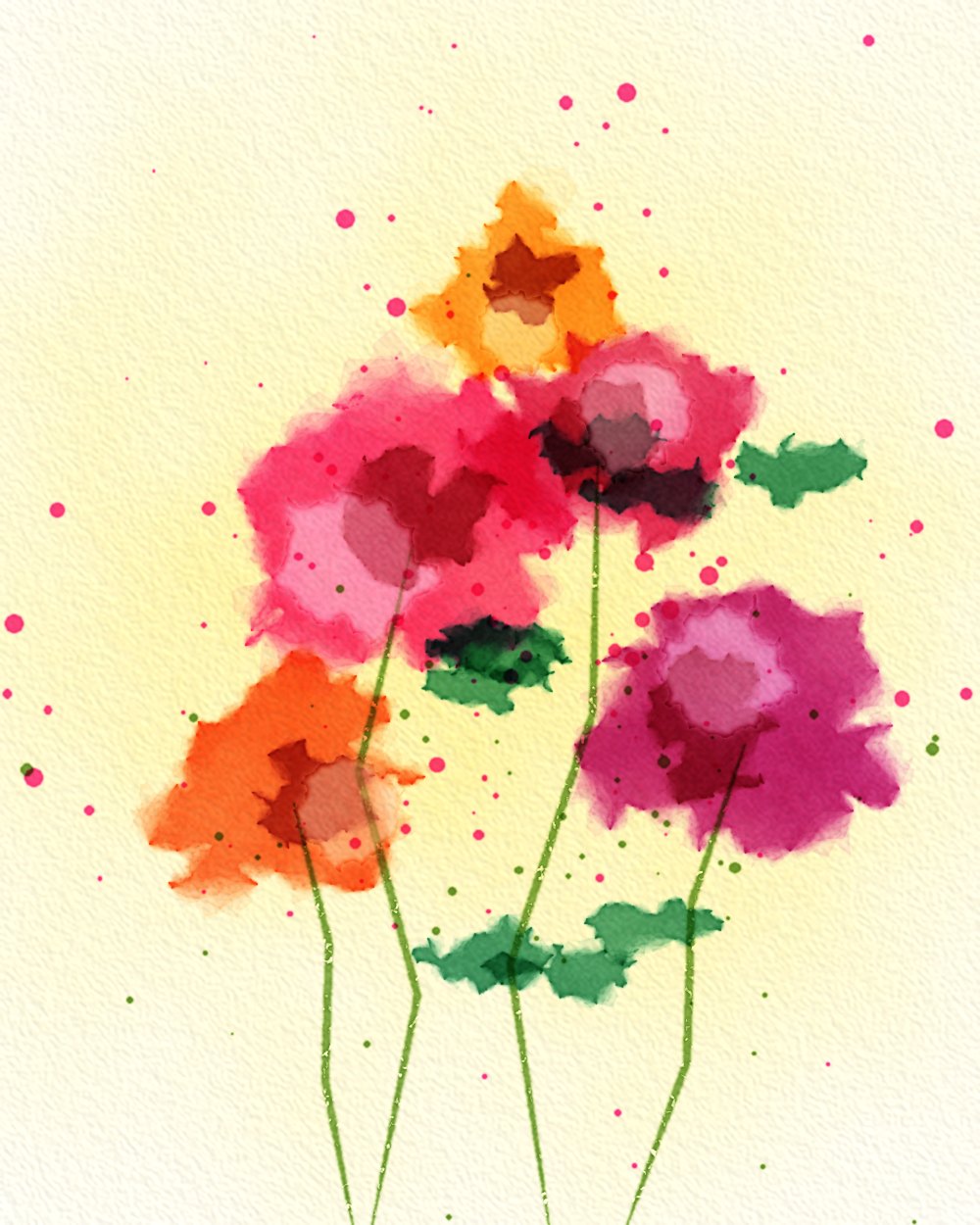 Loose watercolor bouquet